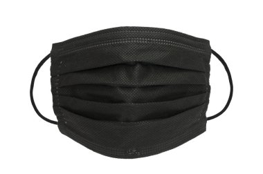 Tek kullanımlık güvenlik maskesi endüstriyel, toz koruması, dezenfeksiyon, sağlık hastalığı, öksürük maskesi beyaz arka planda izole edilmiş.