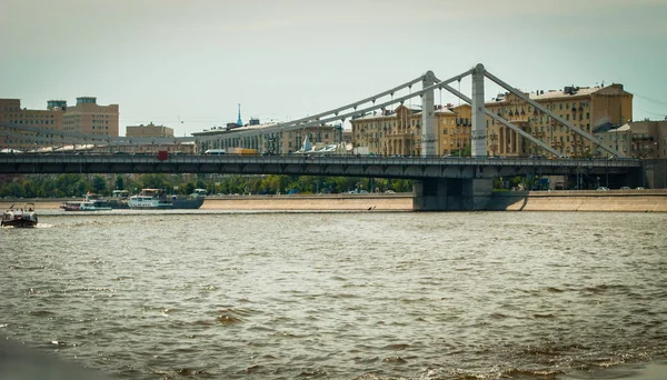 Moscou Russua Junho 2017 Registro Arquitetônico Ponte Crimeia Uma Ponte — Fotografia de Stock