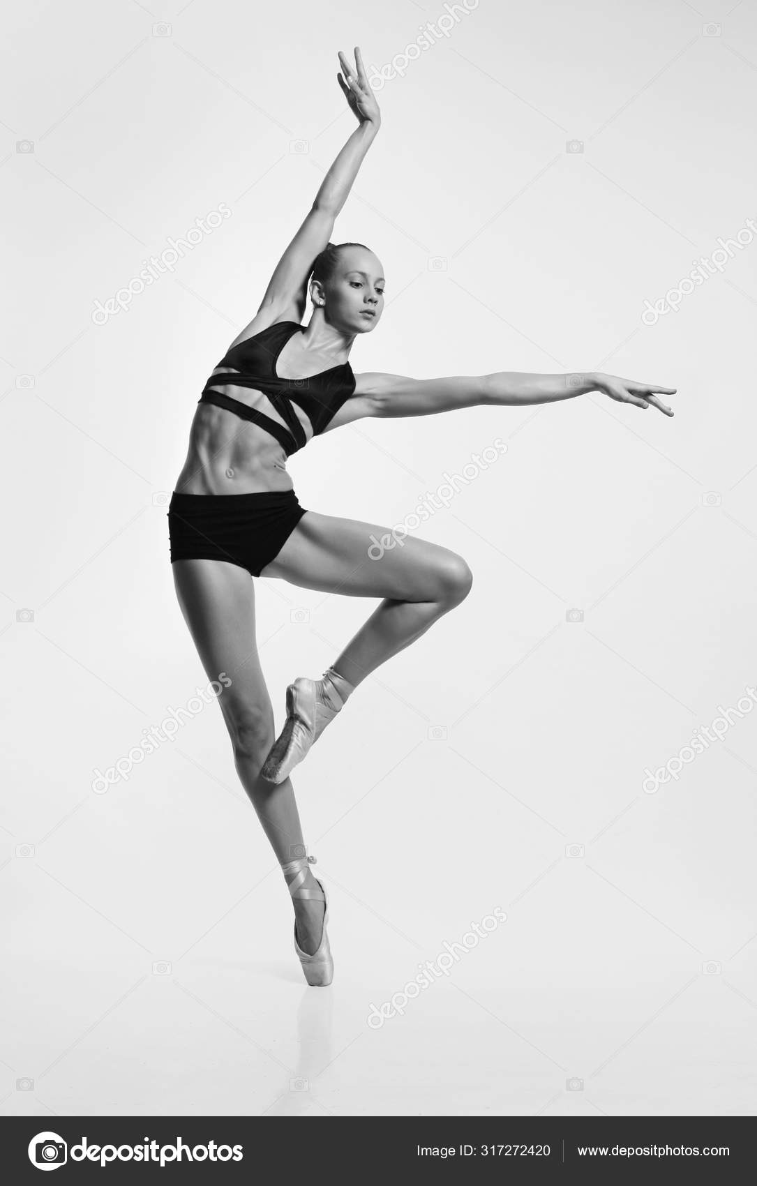 Bailarina Deportiva Bailando Ropa Interior Negra Zapatos