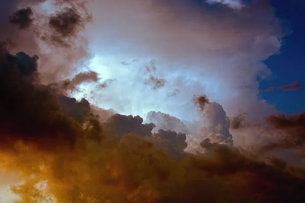 Scenic Sunset Thunder Clouds Sun — Stock Photo, Image