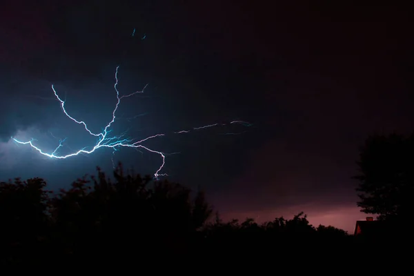 Lightning Night Sky — Stock Photo, Image