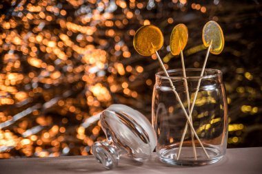 sweet lollipops on a beautiful bokeh background