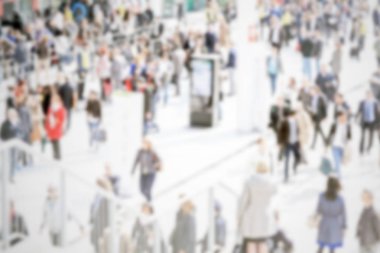 Ticaret Fuarı kalabalık kişi ile arka plan