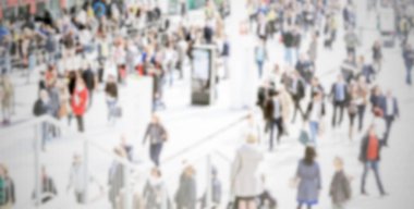 Ticaret Fuarı kalabalık kişi ile arka plan