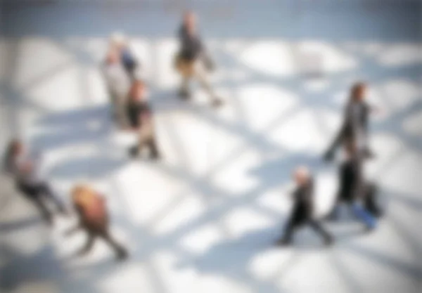 Commuters walking, panoramic view of a people group. — Stock Photo, Image