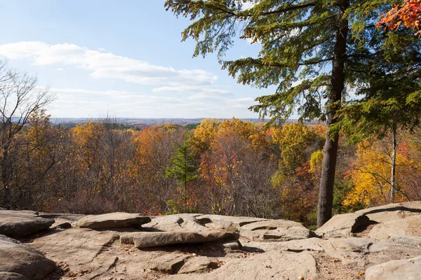 Národním Parku Cuyahoga Valley Podzim Přehlíží Barvy Pádu Jsou Oranžové — Stock fotografie