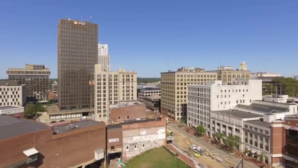 Vue Aérienne Centre Ville Akron Avec Construction Près Écluse Lock — Video