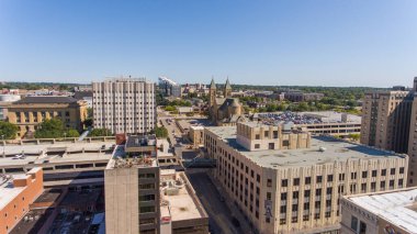 Şehir merkezi manzaralı, Akron Ohio