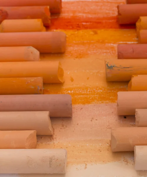 Oranbe artistic crayons — Stock Photo, Image