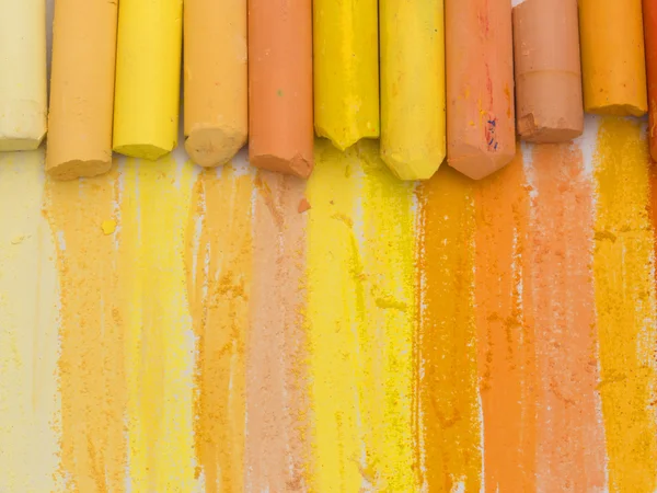 Yellow artistic crayons — Stock Photo, Image