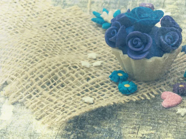 Cupcake in een vintage arrangement — Stockfoto