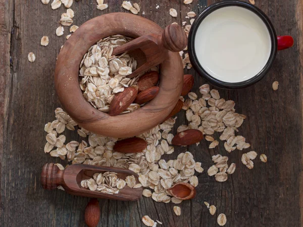 Muesli with almonds — Stock Photo, Image