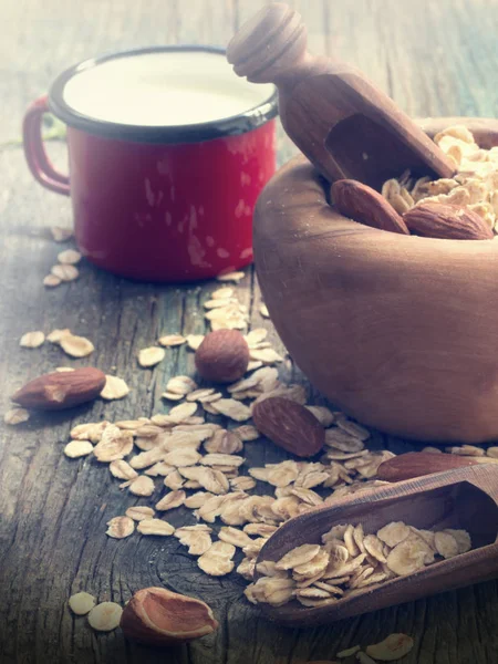 Muesli with almonds — Stock Photo, Image