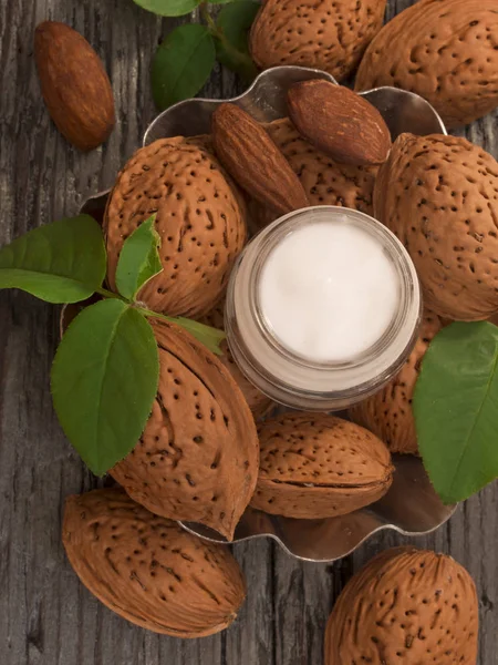 Almond cosmetics image — Stock Photo, Image