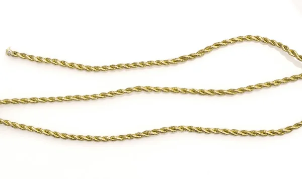 Corda dourada isolada — Fotografia de Stock