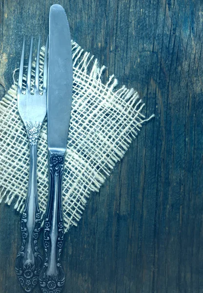 Fork and knife on the table — Stock Photo, Image