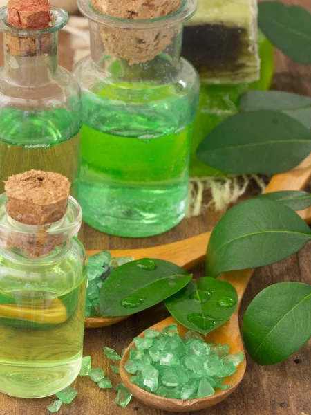 Cosmétiques Naturels Frais Sur Table — Photo