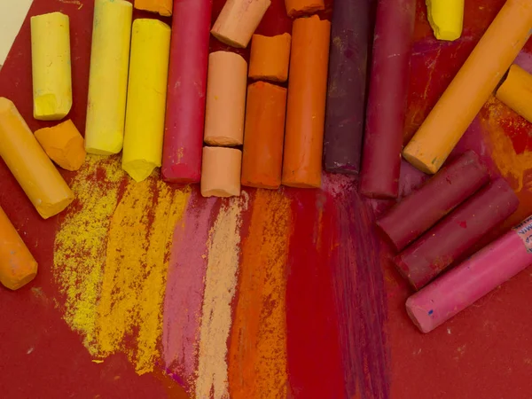 Colorful Artistic Crayons Closeup — Stock Photo, Image