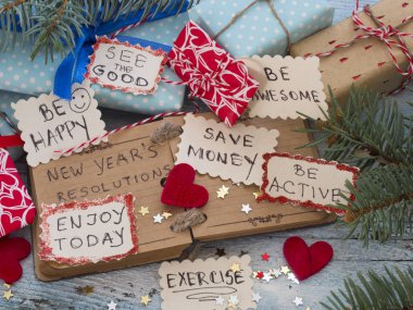 Yeni Yıl Kararı, tatil dekorasyonu kavramı