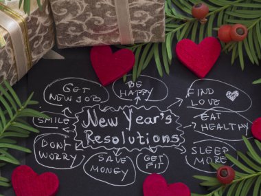 Yeni Yıl Kararı, tatil dekorasyonu kavramı