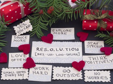 Yeni Yıl Kararı, tatil dekorasyonu kavramı