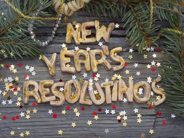 Resoluciones Año Nuevo Con Decoración Navideña — Foto de Stock