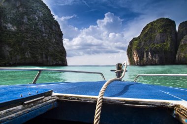 Bir yat şaşırtıcı görünümü maya defne, Thailand.An egzotik yer '.
