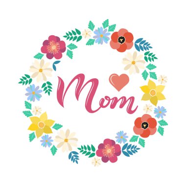 Anne tipografi poster yazı seviyorum 