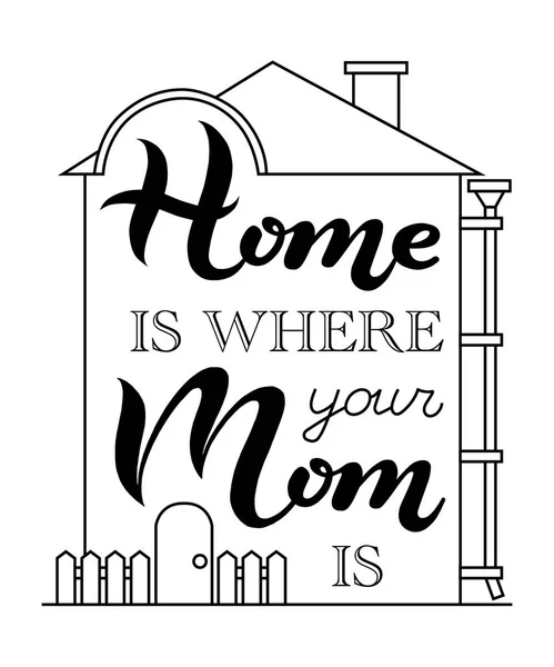 Annen tipografi yazı poster nerede evim — Stok Vektör