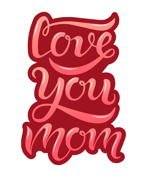 Je t'aime maman typographie lettrage affiche — Image vectorielle