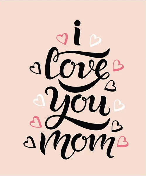 Ich liebe dich Mama Typografie Schriftzug Poster — Stockvektor