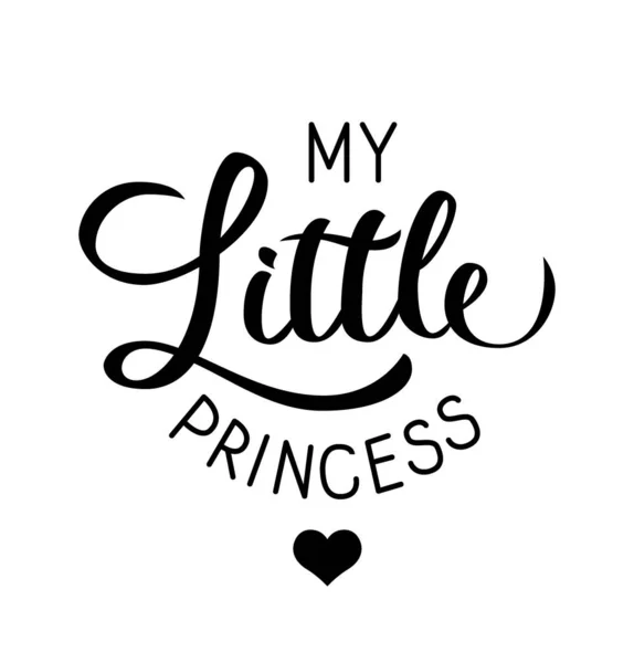 My little Princess - logo design, modello vettoriale. Calligrafia a caratteri disegnati a mano, icona concettuale. Illustrazione vettoriale — Vettoriale Stock
