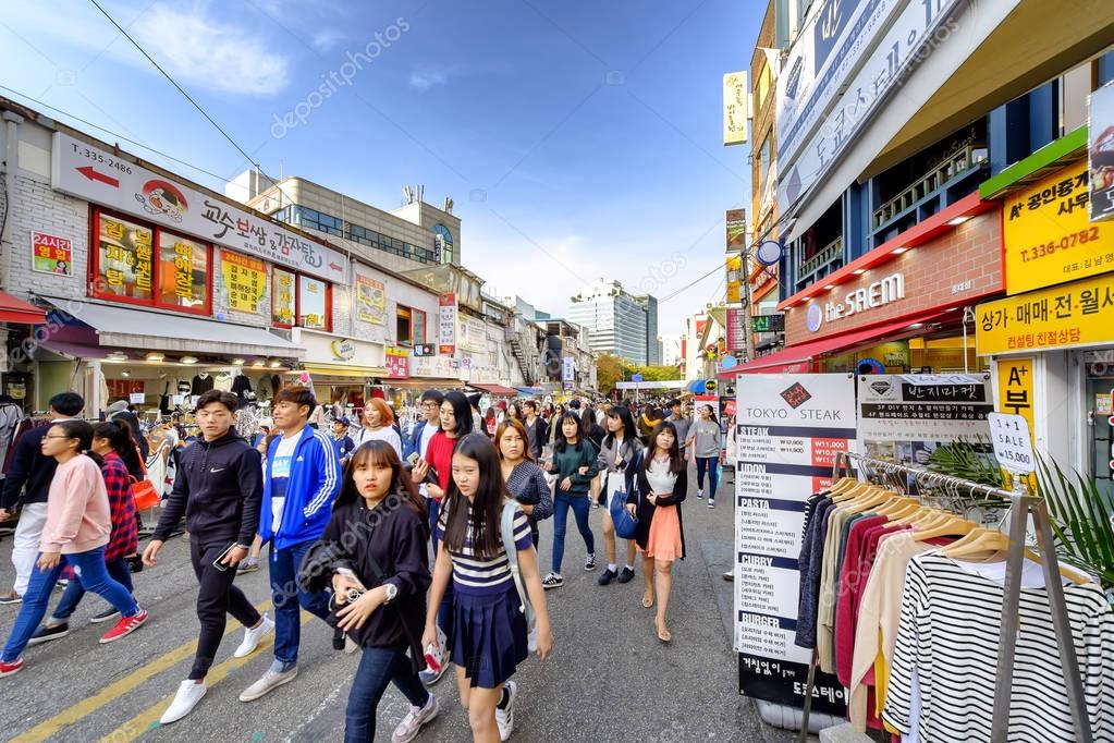 Hongdae shopping  street SEOUL  KOREA Stock Editorial 