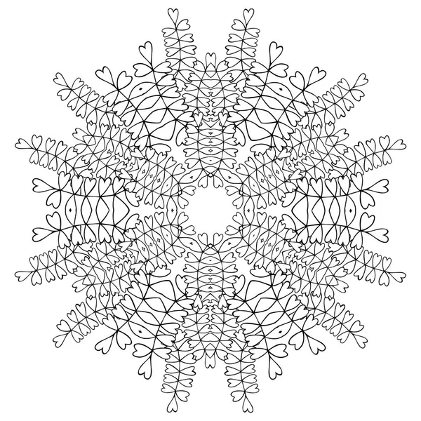 Bonito vector monocromo Mandala. Elemento círculo geométrico . — Vector de stock