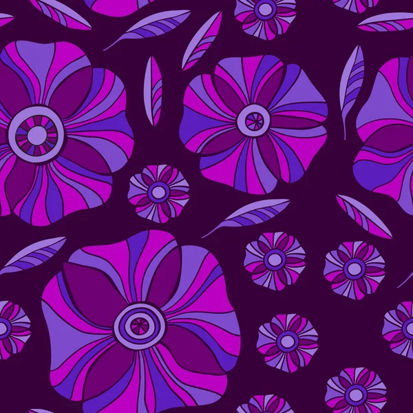 Hermoso conjunto de flores de amapola, patrón inconsútil vector colorido . — Vector de stock