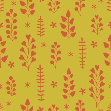 Güzel çiçek süsleme, tek renkli vektör seamless modeli.