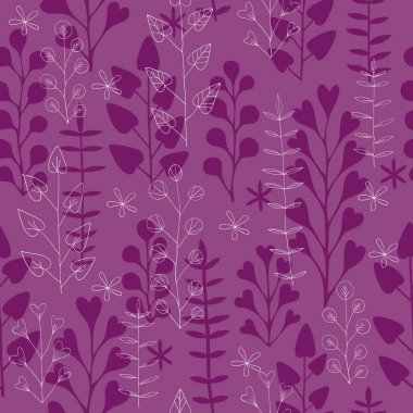 Güzel çiçek süsleme, tek renkli vektör seamless modeli.