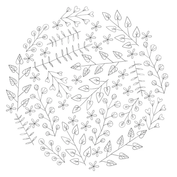 Güzel çiçek süsleme, tek renkli vektör seamless modeli.