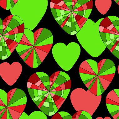 Güzel kalplerin renkli vektör seamless modeli. Sevgililer günü, düğün ve doğum tasarımı için en iyi.