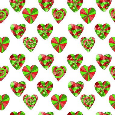 Güzel kalplerin renkli vektör seamless modeli. Sevgililer günü, düğün ve doğum tasarımı için en iyi.