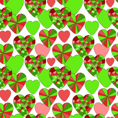 Güzel kalplerin renkli vektör seamless modeli. Sevgililer günü, düğün ve doğum tasarımı için en iyi.
