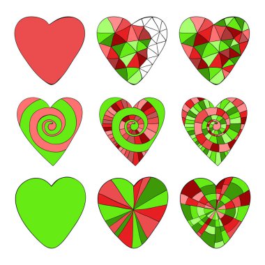 Güzel kalp vektör Illustration. Sevgililer'ın günü, düğün ve doğum günü için en iyi kart tasarımı.