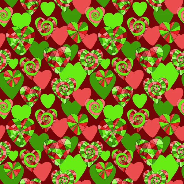 Барвисті вектор безшовні шаблон красиві серця. Найкраще для день Святого Валентина, весілля і день народження дизайн. — стоковий вектор