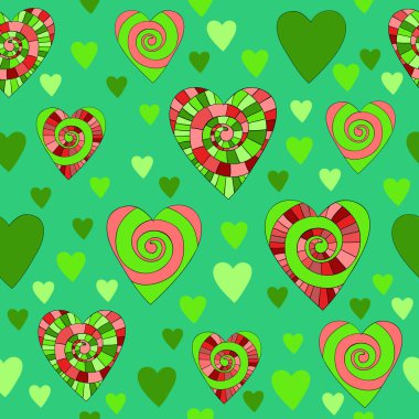 Güzel kalplerin renkli vektör seamless modeli. Sevgililer günü, düğün ve doğum tasarımı için en iyi.