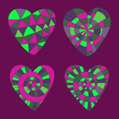 Güzel kalpler vektör Illustration. Sevgililer'ın günü, düğün ve doğum günü için en iyi kart tasarımı.