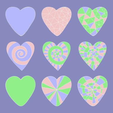 Güzel kalpler vektör Illustration. Sevgililer'ın günü, düğün ve doğum günü için en iyi kart tasarımı.
