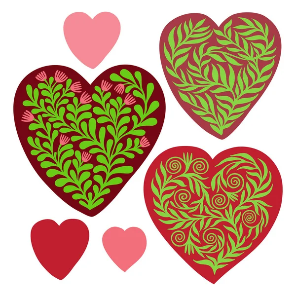 Ilustração vetorial colorida com corações. O melhor cartão para o Dia dos Namorados . — Vetor de Stock
