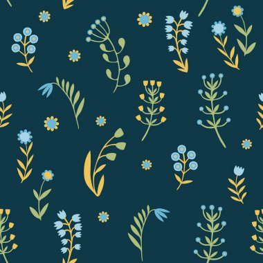 Güzel çiçekler hazır, vektör seamless modeli.