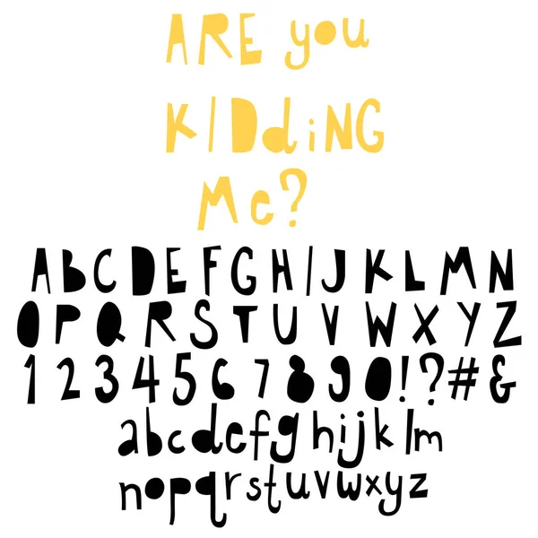 Fun Doodle Font Collection, handgezeichnetes Alphabet-Set — Stockvektor