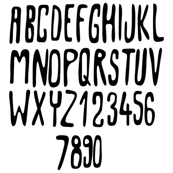 Kul doodle typsnittssamling, hand dras alphabet set — Stock vektor